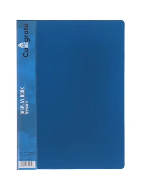Папка с 20 вкладышами А5, 500 мкм, Calligrata, 9 мм, карман на корешке, синяя