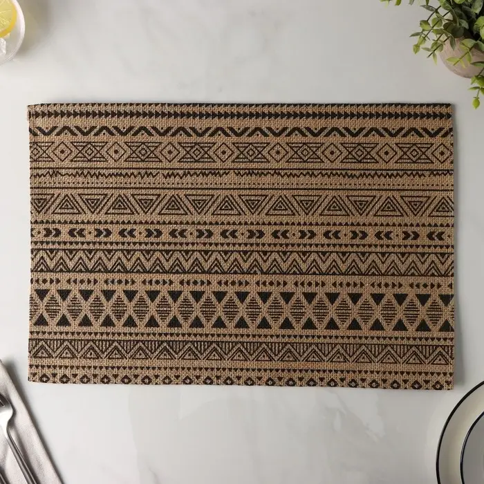 Салфетка сервировочная на стол «Старина», 44,6×29,5 см, цвет чёрный