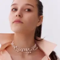 Бусы жемчужные, длинные, d=3.4, 5.6, 8.10, белые в золоте