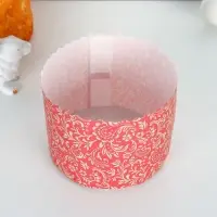 Форма бумажная для кекса, маффинов и кулича «Флора красная», 124×90 мм