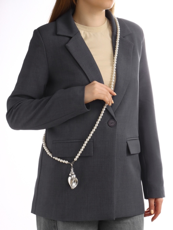 Портупея жемчужная с кулоном «Ракушка», 129 см, белая в серебре Портупея жемчужная с кулоном «Ракушка», 129 см, белая в серебре