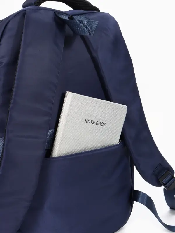 Рюкзак школьный, однотонный, 2 отделения, 6 карманов, 33&times;14.5&times;46 см, синий