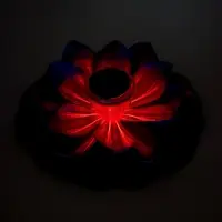 Садовая фигура - фонарь &laquo;Лотос&raquo;, 28&times;28&times;9 см, для водоёмов, фиолетовая