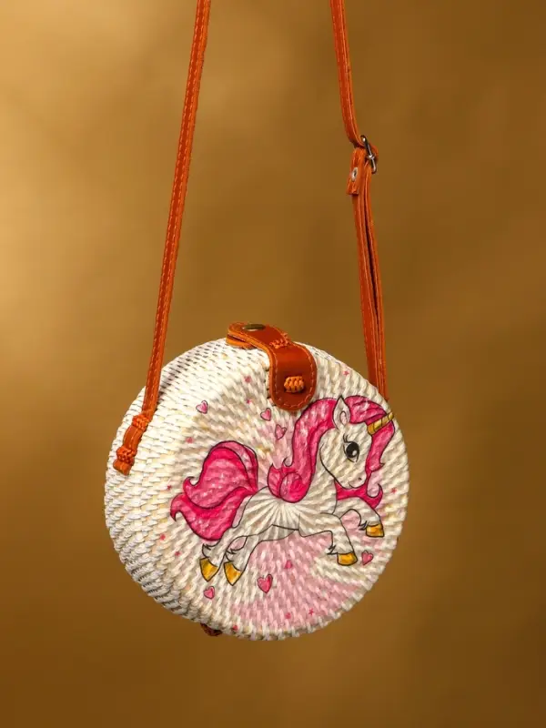 Сумка плетеная ротанг "Единорог", 15х6х60 см