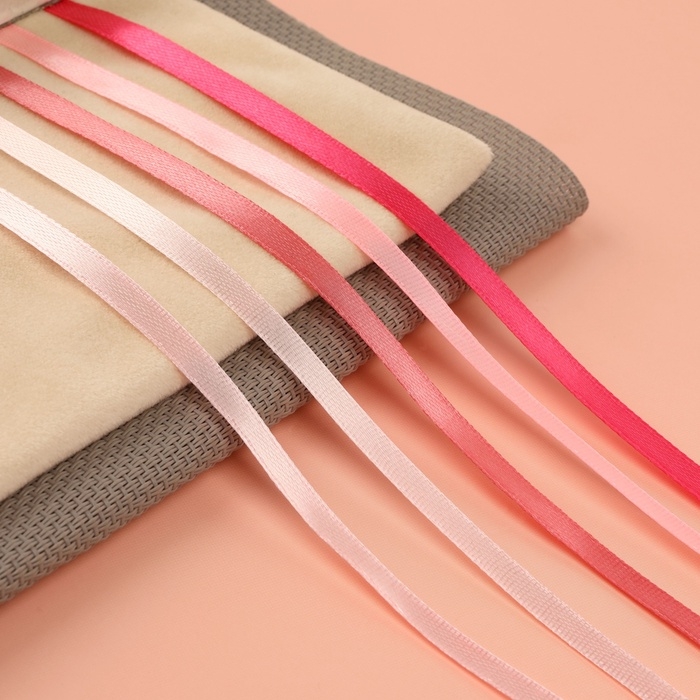 Набор атласных лент, 5 шт, размер 1 ленты: 6 мм × 23 ± 1 м, цвет розовый спектр Набор атласных лент, 5 шт, размер 1 ленты: 6 мм × 23 ± 1 м, цвет розовый спектр