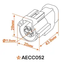 Разъём 4 pin с проводами для датчика кислорода Ford Focus II, Volvo C30