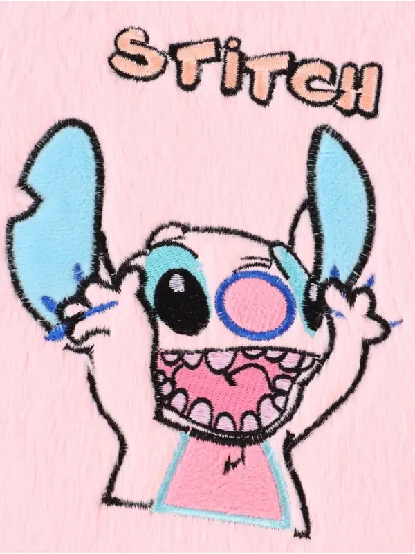 Пушистый блокнот и ручка многоцветная Стич, розовый Пушистый блокнот и ручка многоцветная Стич, розовый