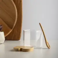 VETTA ЭКО Вуд Набор банок для хранения с ложкой, 9х8х8см, стекло, бамбук