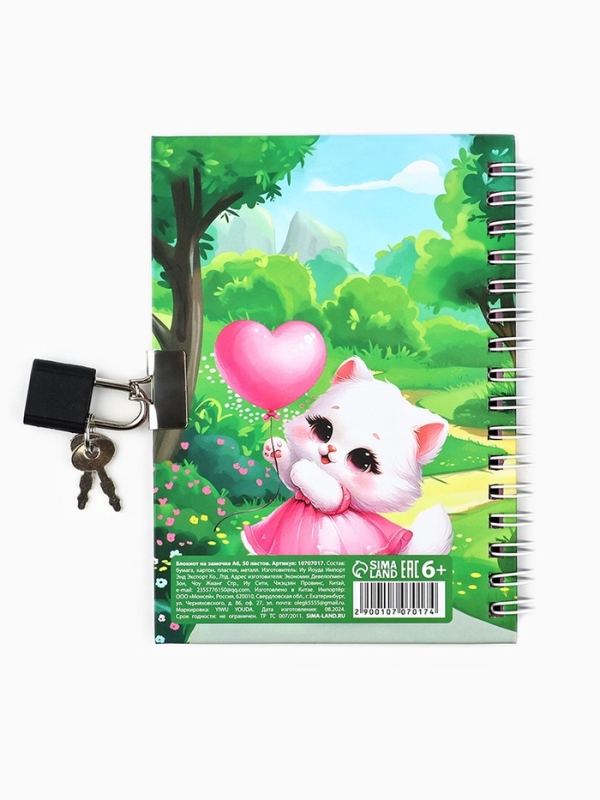 Блокнот на замочке А6, 50 л   Блокнот на замочке А6, 50 л  "Для моих секретиков"