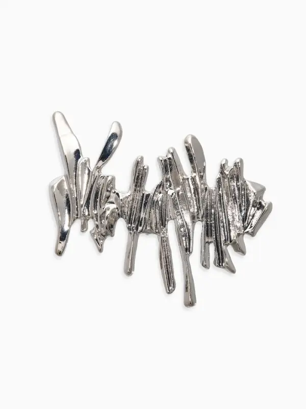 Брошь корейский стиль Брошь корейский стиль "Столоктиты" цвет серебро