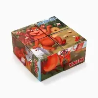 Кубики &laquo;Лесные животные&raquo;, по методике Монтессори, 4 шт., 3+