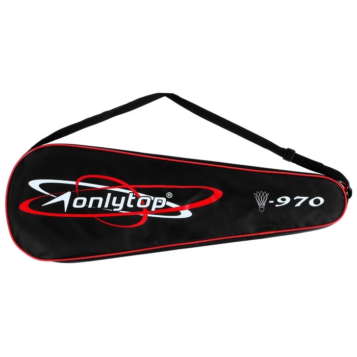 Ракетки для бадминтона ONLYTOP, алюминий, набор 2 шт., в чехле, цвет красный/белый Ракетки для бадминтона ONLYTOP, алюминий, набор 2 шт., в чехле, цвет красный/белый