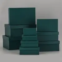 Набор подарочных коробок 10 в 1 &laquo;Темно-зеленый&raquo; 30&times;19&times;12 - 12&times;6.5&times;4 см