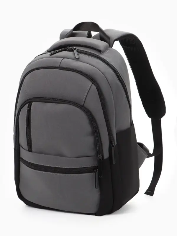 Рюкзак, 26*14*39 см, 2 отд 5н/карм, Комби, Водонепрон. дно, серынй/черн