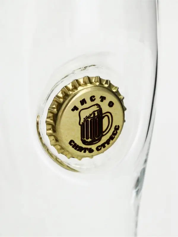 Бокал для пива с вставкой из крышки &laquo;Непробиваемый&raquo;, 350 мл, МИКС