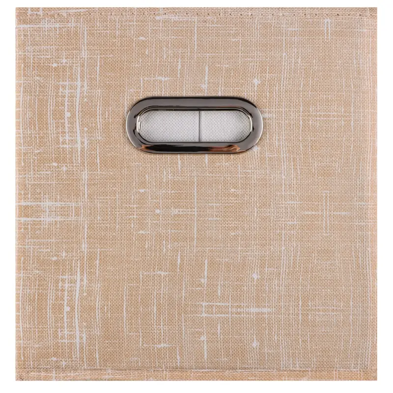 Короб стеллажный тм VETTA ЛЁН, полиэстер, 25х25х25см, бежевый