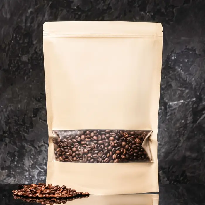 Пакет Zip - lock Крафт с прямоугольным окном,22&times;32&times;4 см