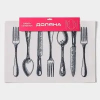 Салфетки сервировочные на стол Доляна &laquo;Сервировка&raquo;, 4 шт., 30&times;45 см, белые