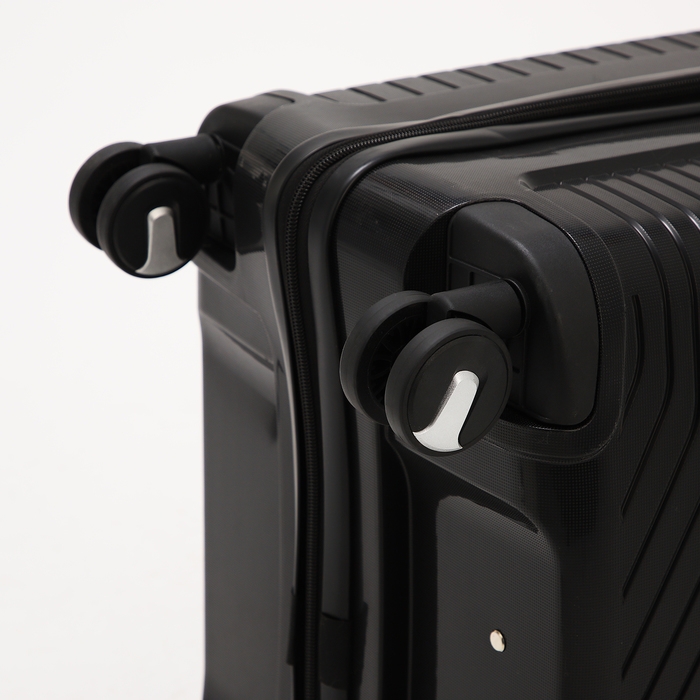 Чемодан большой 100 л (L), отдел на молнии, кодовый замок, 4 колеса, цвет чёрный Чемодан большой 100 л (L), отдел на молнии, кодовый замок, 4 колеса, цвет чёрный