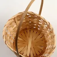 Корзина плетёная для хранения, бамбук, круглая, цвет натуральный, набор 3 шт.