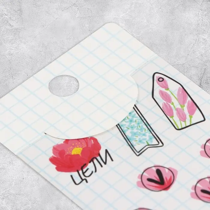 Наклейки бумажные на подложке &laquo;Тетрадь&raquo;, для ежедневника 6&times;21 см