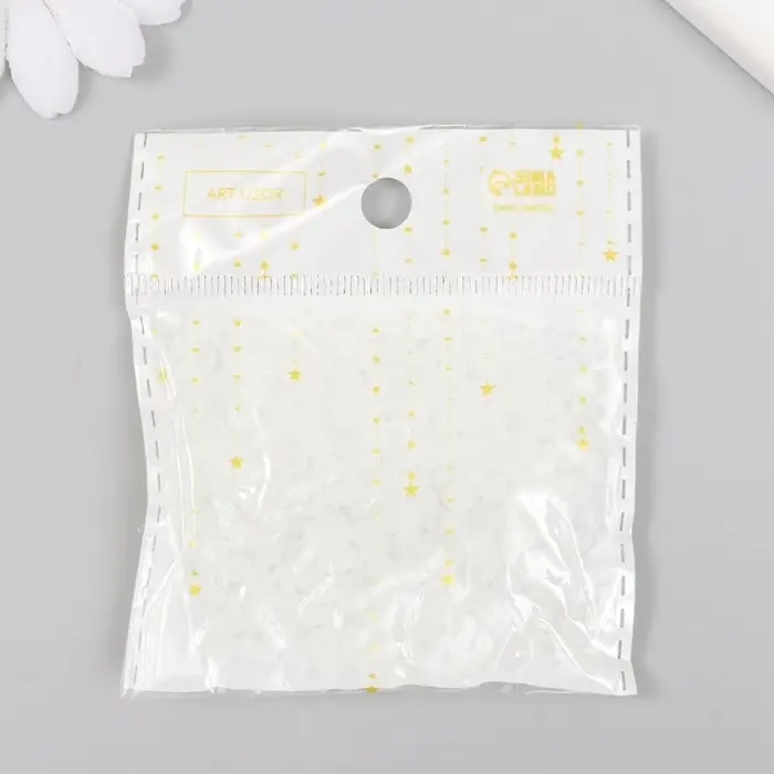 Бисер стекло 6/0  Бисер стекло 6/0 "Матовый полупрозрачный. Облако" 30 гр