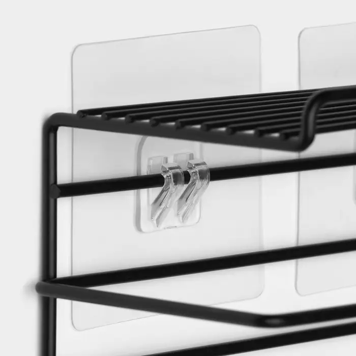 Держатель для туалетной бумаги Доляна, с полочкой, 19.5&times;9.5&times;8 см, чёрный