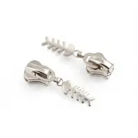 Бегунок для молнии &laquo;Трактор&raquo;, №8, &laquo;Рыба&raquo;, 10 шт., цвет никель