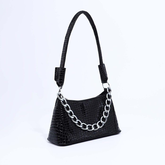 Сумка-багет на молнии, цвет чёрный Сумка-багет на молнии, цвет чёрный