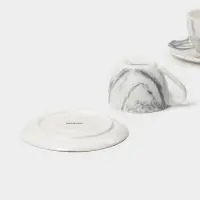 Чайный сервиз Magistro Real Marble, 2 персоны, 4 предмета: 2 чашки 120 мл, 2 блюдца d=12.5 см, фарфор, белый, серый
