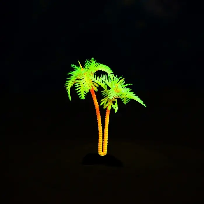 Растение для аквариума и террариума &laquo;Пальма&raquo;, светящееся, 10 см, красное