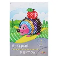 Картон цветной двусторонний А4, 6 листов, 6 цветов "Ромашки", 200 г/м², с рисунком