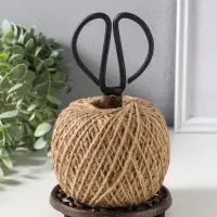 Сувенир катушка для ниток чугун с ножницами "Узоры" 13,2х13,2х23 см