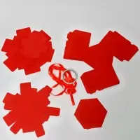 Коробка - сюрприз раскладушка, красная, с лентой и двойным скотчем для сборки, 19&times;13 см
