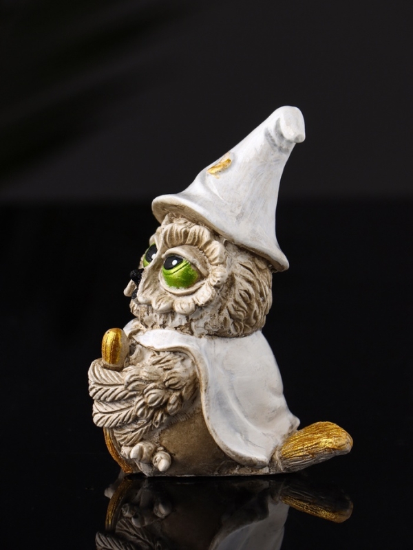 Фигура Фигура "Сова на метле" 10х7х6 см, бежевый