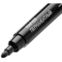 Маркер перманентный Attache, 1-3 мм, черный, с насечками