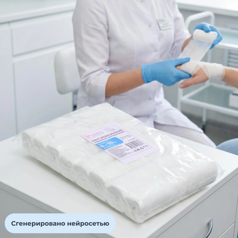 Бинт марлевый н/с 5мx10см, пл.28г, 34шт/уп