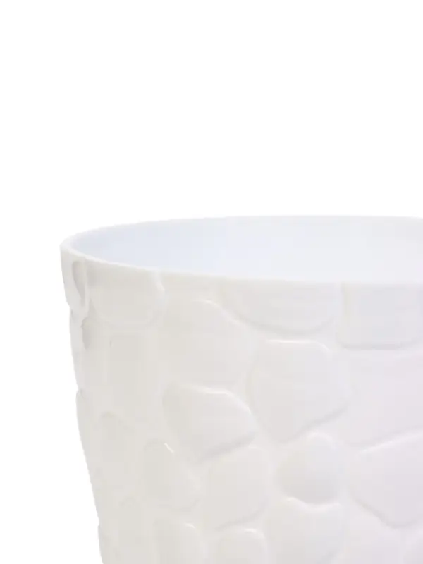 Горшок для цветов с поддоном &laquo;Камешки&raquo;, 1.6 л, пластиковый, белый