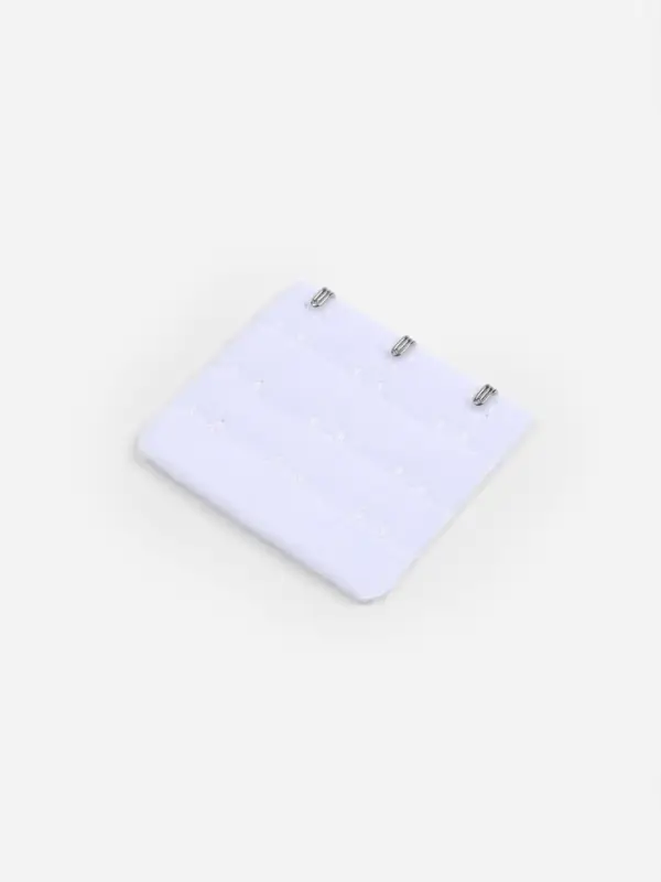 Застёжка для бюстгальтера, удлинитель, 3 ряда 3 крючка, 5×5.5 см, белая Застёжка для бюстгальтера, удлинитель, 3 ряда 3 крючка, 5×5.5 см, белая