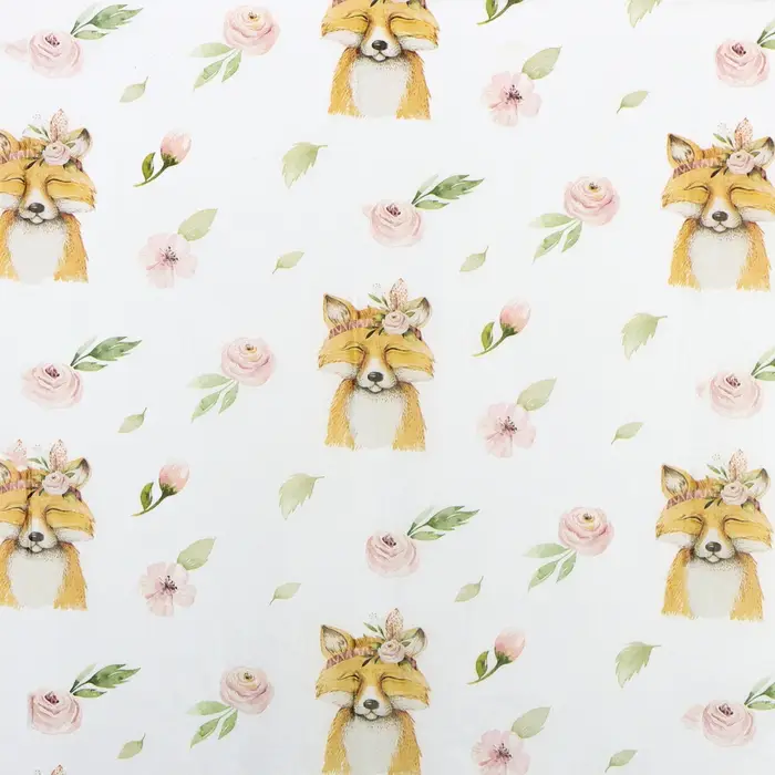 Бумага упаковочная тишью «Лисица и сад», 50 см × 70 см, 17 грамм