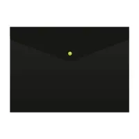 Папка-конверт на кнопке А4, 180 мкм, Calligrata No Secret, непрозрачная, черная, микс цветные кнопки