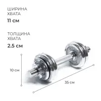 Набор гантелей сборных ONLYTOP 15 кг: 7.5 кг &times; 2 шт.