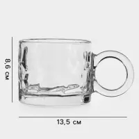 Кружка Доляна &laquo;Крис&raquo;, 300 мл, 13.5&times;8.6 см, стекло, прозрачная