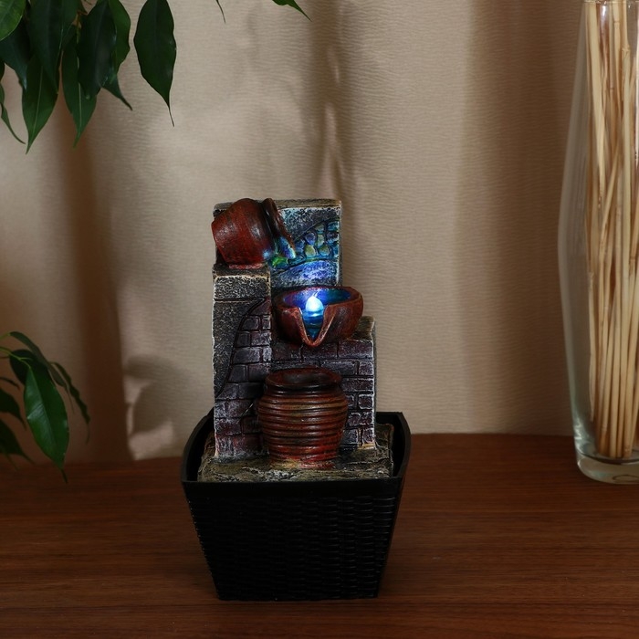 Фонтан Фонтан "Кувшины маленькие" 12х12,5х20 см (с подсветкой, без шарика)