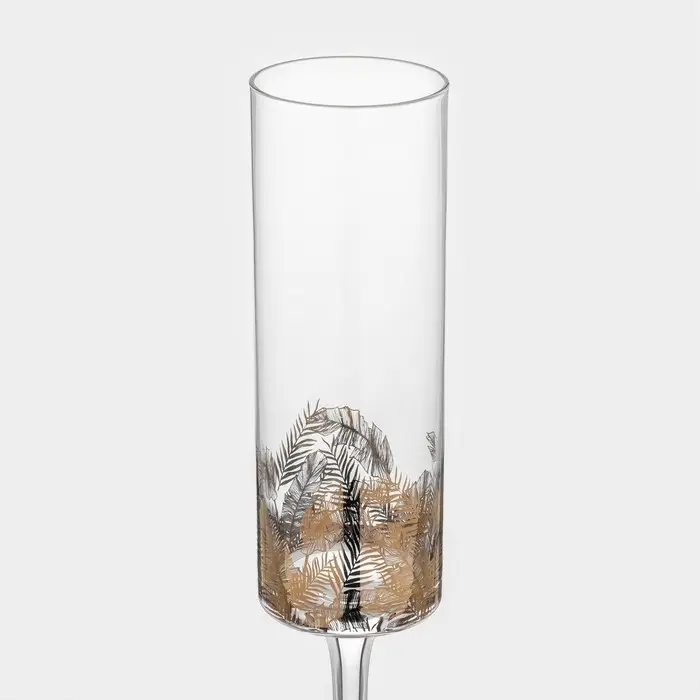 Бокал для шампанского Magistro &laquo;Золотой лист&raquo;, 170 мл, d=4.5 см, стекло, прозрачный