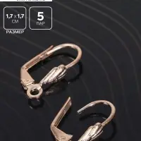 Швензы для сережек с французской застёжкой, 17 мм (набор 5 пар), цвет золото