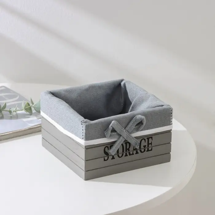 Корзина для хранения Доляна Storage, 15×15×9 см, малая, дерево, цвет серый Корзина для хранения Доляна Storage, 15×15×9 см, малая, дерево, цвет серый