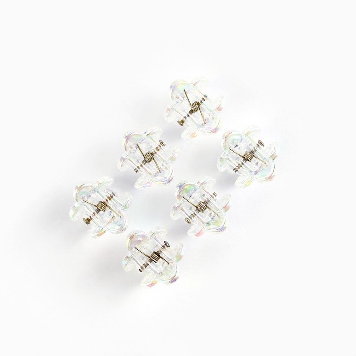 Краб для волос «Для тебя с любовью», набор 6 шт, 1,5 х 1,5 см