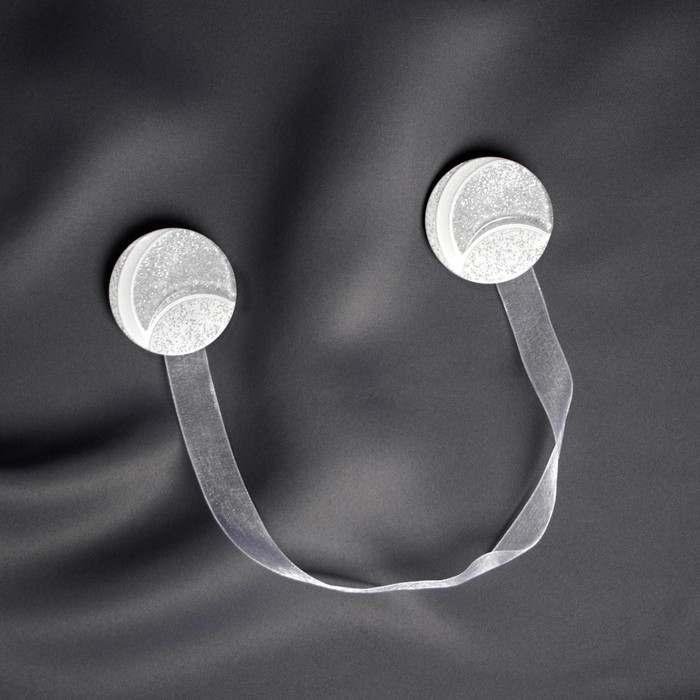 Подхват для штор «Месяц», d = 4 см, цвет серебряный/белый Подхват для штор «Месяц», d = 4 см, цвет серебряный/белый