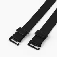 Лямки для бюстгальтера, текстильные, 2 см&plusmn;2 мм, 34 см, пара, чёрные